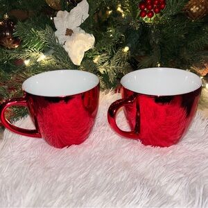 Starbucks Mugs Red Metallic 16oz Holiday 2007